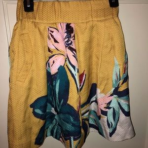 Maeve Yellow Skirt with Floral Pattern